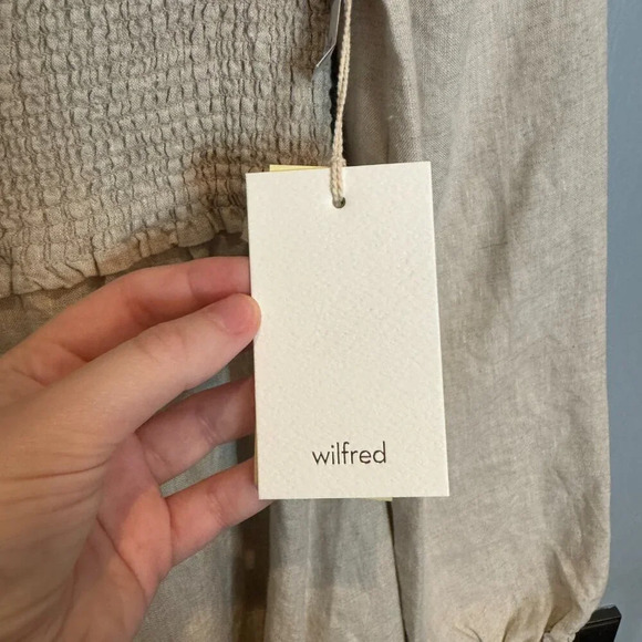 NWT Wilfred Tempest Linen Mini Dress Size XS Natural Ecru Smocked Prairie READ - Picture 11 of 16